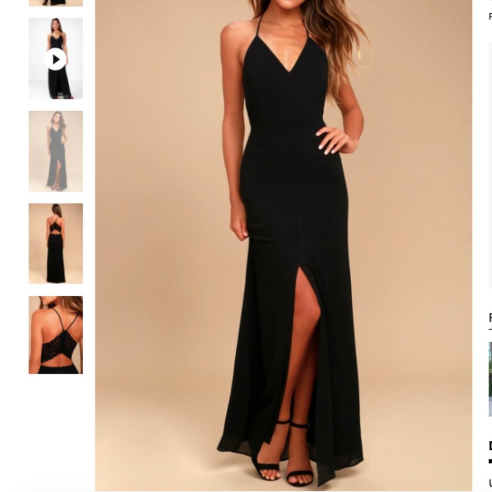 Lulus Story of a Starry Night Black Backless Lace